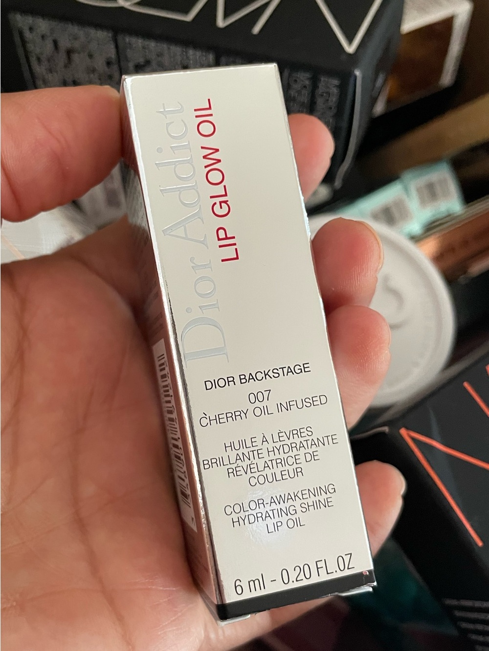 Dior Lip Glow Oil - Cherry 007 (Silver & Red Accents)